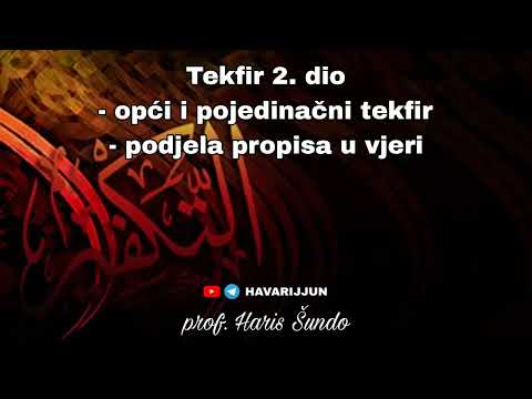 TEKFIR 2. DIO (opći i pojedinačni tekfir) . prof. Haris Šundo