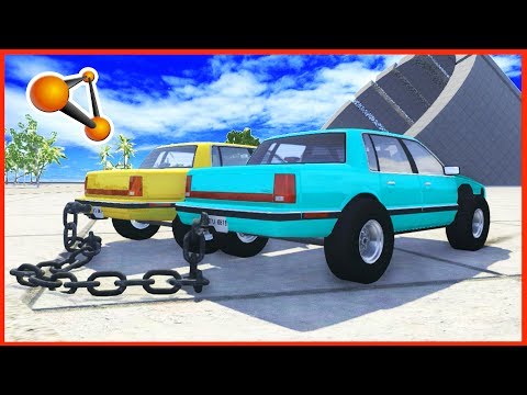 BeamNG Drive - Chained Cars Crash Testing #1