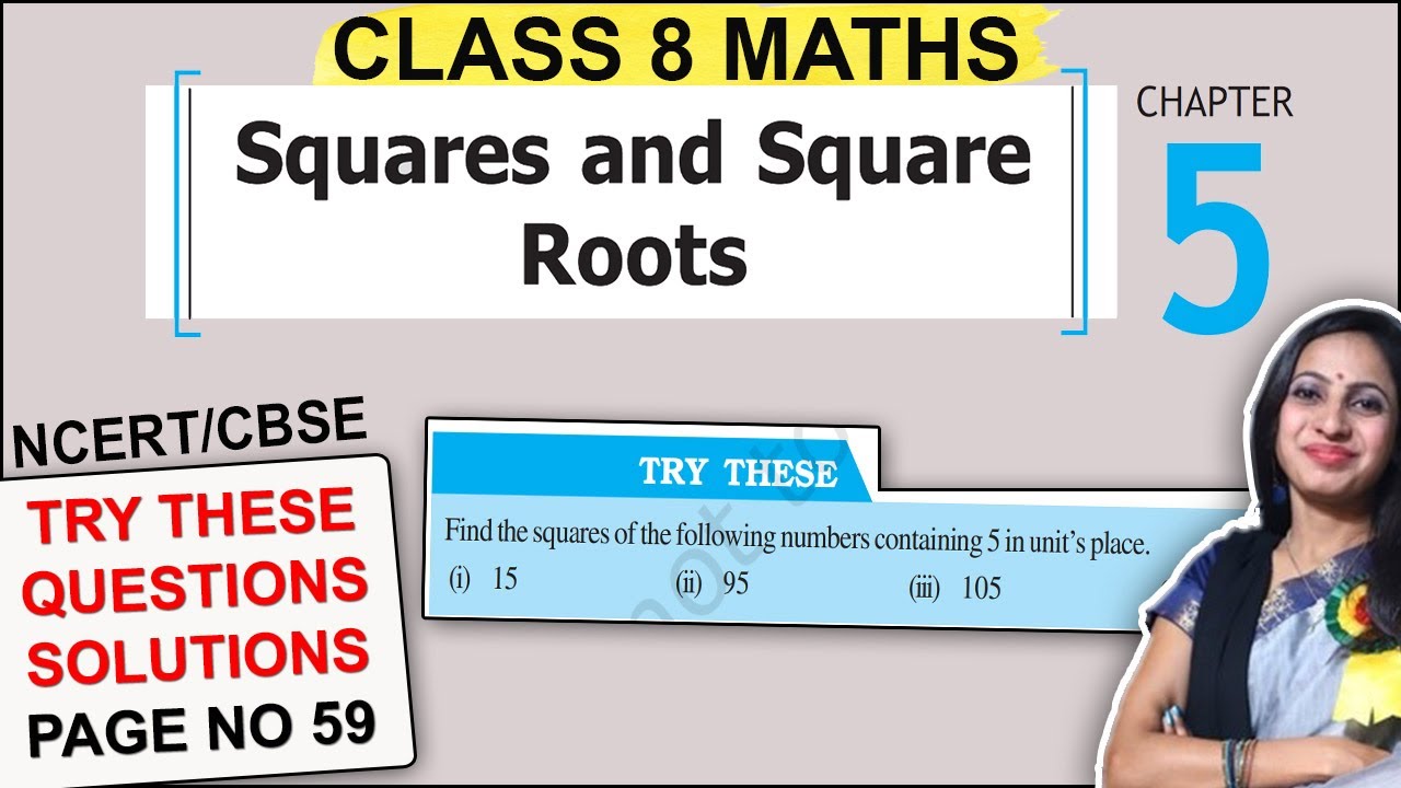 Class 8 Maths Chapter 5 Try These Questions Page no 59 | Squares and Square Roots | CBSE 8th