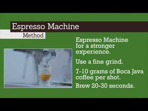 Boca Java Coffee Espresso Brewing Method