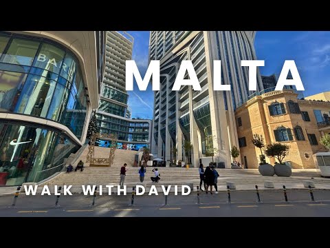 Malta Walking Tour | St Julian’s in a December Afternoon | 4K HDR 60fps