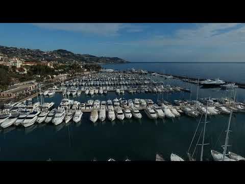 Drone flight over Marina in San Remo, Italy