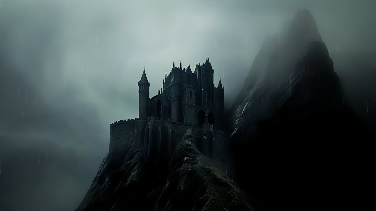 Alone in Rainy Castle Night on the Dark Mountain | Dark Academia Music & Rain Ambience