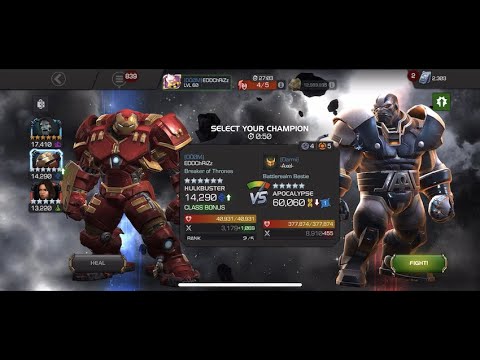 Apocalypse AW Boss Solo (Protect Global) with 6 Star Rank 2 Hulkbuster - Marvel Contest of Champions