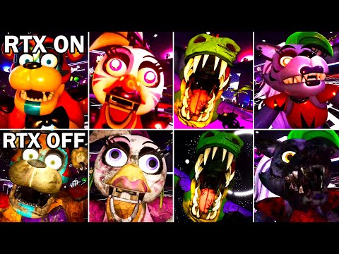 FNAF Security Breach Modded RTX - All Jumpscares (4K 60FPS)