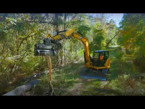 Cat® Bite Limiter Mulchers for Mini Excavators at Work