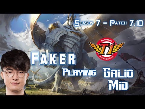 SKT T1 Faker GALIO vs VIKTOR Mid - Patch 7.10 KR Ranked