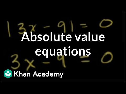 Absolute Value Equations