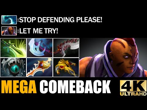 Anti Mage Divine Rapier Build VS Mega Creeps Epic Comeback 7.28 Dota 2 Pro Rank Gameplay