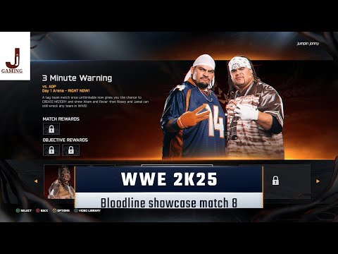 WWE 2K25 Showcase match 8 complete all objectives 3 Minute warning Vs The Authors of pain