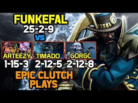 OMG Funkefal Mid vs Arteezy Epic Kunkka Gameplay - NONSTOP Kills