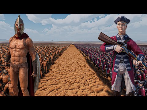 1 MILLION SPARTANS vs 150.000 RED COATS - Ultimate Epic Battle Simulator UEBS 2