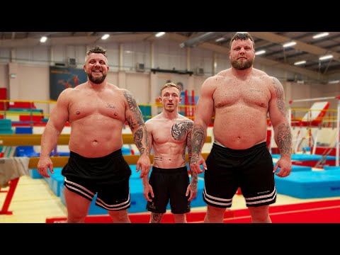 The WORLD'S STRONGEST MEN do GYMNASTICS (Heaviest Ever Backflip!!)