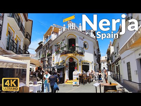 Walking Tour of Nerja, Spain - Old Town & Balcon de Europa (4K Ultra HD, 60fps)