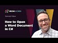 Tutorial How To Open Word Document In C IronWord
