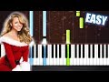 Mariah Carey - All I Want For Christmas Is You - EASY Piano Tutorial by PlutaX