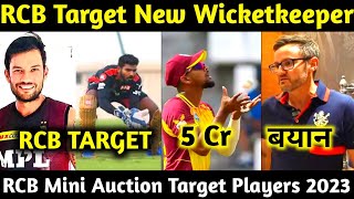 IPL 2023: 3 Big Wicketkeeper Target By RCB Team | RCB Target Players List | RCB Mini Auction|rcbnews