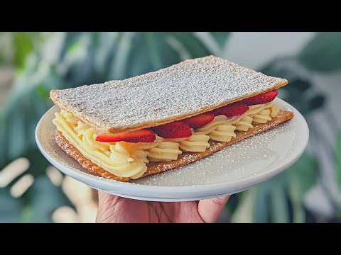 How To Make STRAWBERRY MILLE-FEUILLE (NAPOLEON/TOMPOUCE) | Easy Recipe (Tompoes met Aardbeien)
