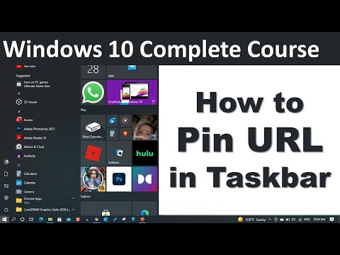 How to Pin URL in Taskbar in Windows 10 | Urdu Hindi