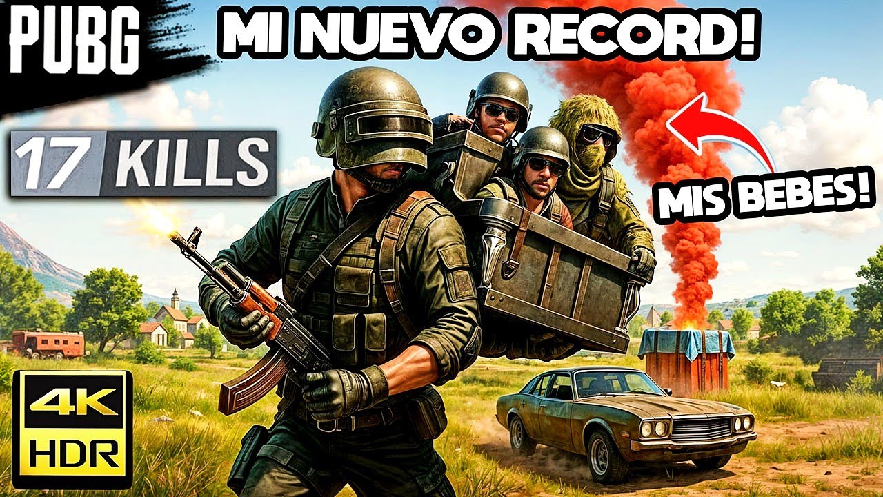 MI NUEVO RECORD de 17 KILLS en PUBG PC y a la vez hice de NIÑERO 😂 Definitivamente PUBG es CINE!