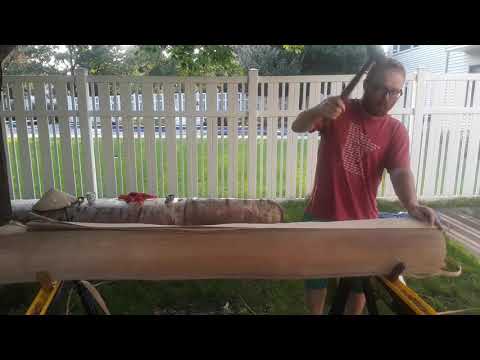 Pounding black ash log