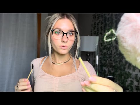 ASMR| Spoolie+ Tweezer Personal Attention Triggers💟(Inaudible Whisper, Measuring, Plucking)