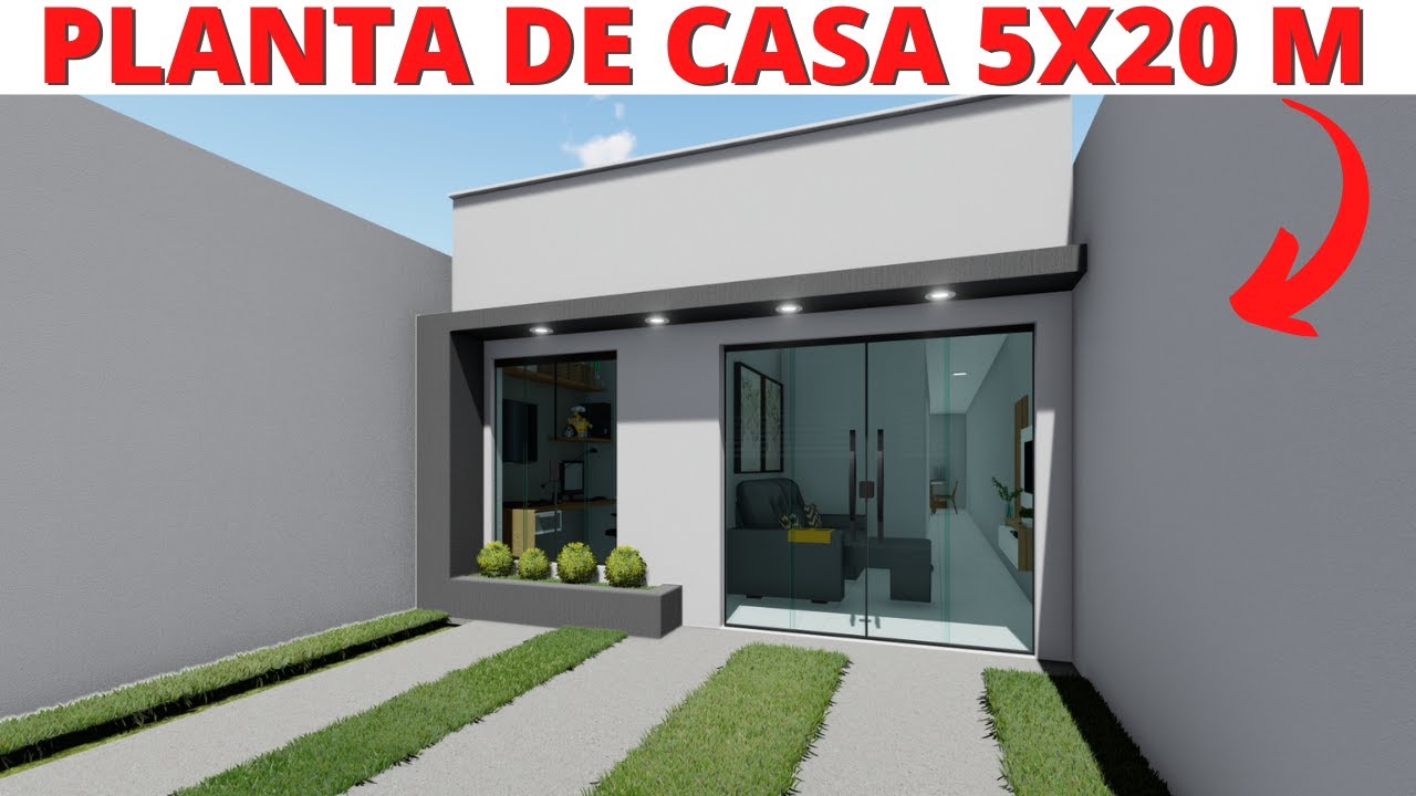 Watch Now PLANTA DE CASA COM 03 QUARTOS - 5x20 METROS! PLANTA DE CASA COM 03 QUARTOS - 5x20 METROS!