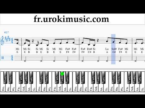 Cours de Piano (main droite) Silvestre Dangond Nicky Jam - Cásate Conmigo Tuto Partitions Partie#2