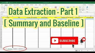 Data Extraction - part 1 - Summary and Baseline