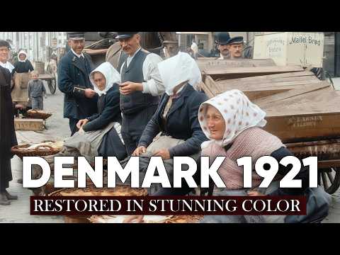 Rare Footage of Denmark in 1921 | Restored in Color