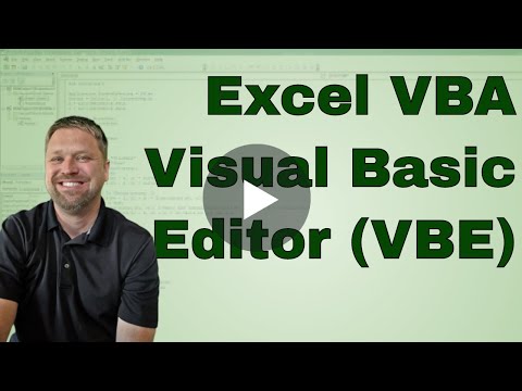 Excel VBA - Visual Basic Editor or VBE