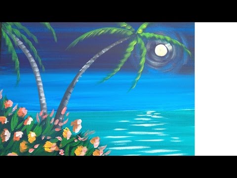 Easy Meditation Tropical Seascape Acrylic painting lesson | TheArtSherpa