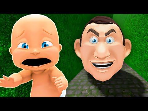 Baby Escapes EVIL DAD HEAD!