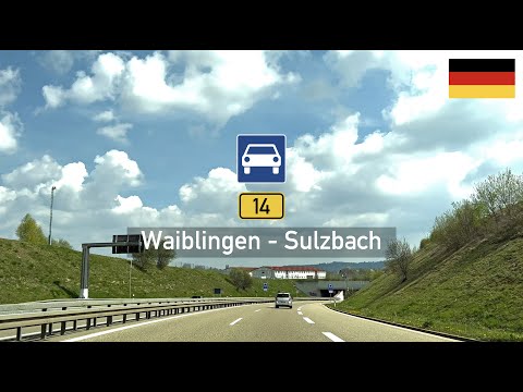 [4K] Driving in Germany: Bundesstraße B14 from Waiblingen to Sulzbach an der Murr