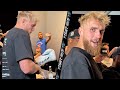 Jake Paul after striping NAKED to make weight; selects gloves he plans to KO Nate Diaz with