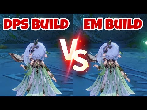 C0 Level 90 Nahida DPS Build vs Full EM Build | 3.2 Genshin Impact