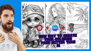 NEW Way to Create your COLORING PAGE Without Ai - AI ALTERNATIVE #kdp