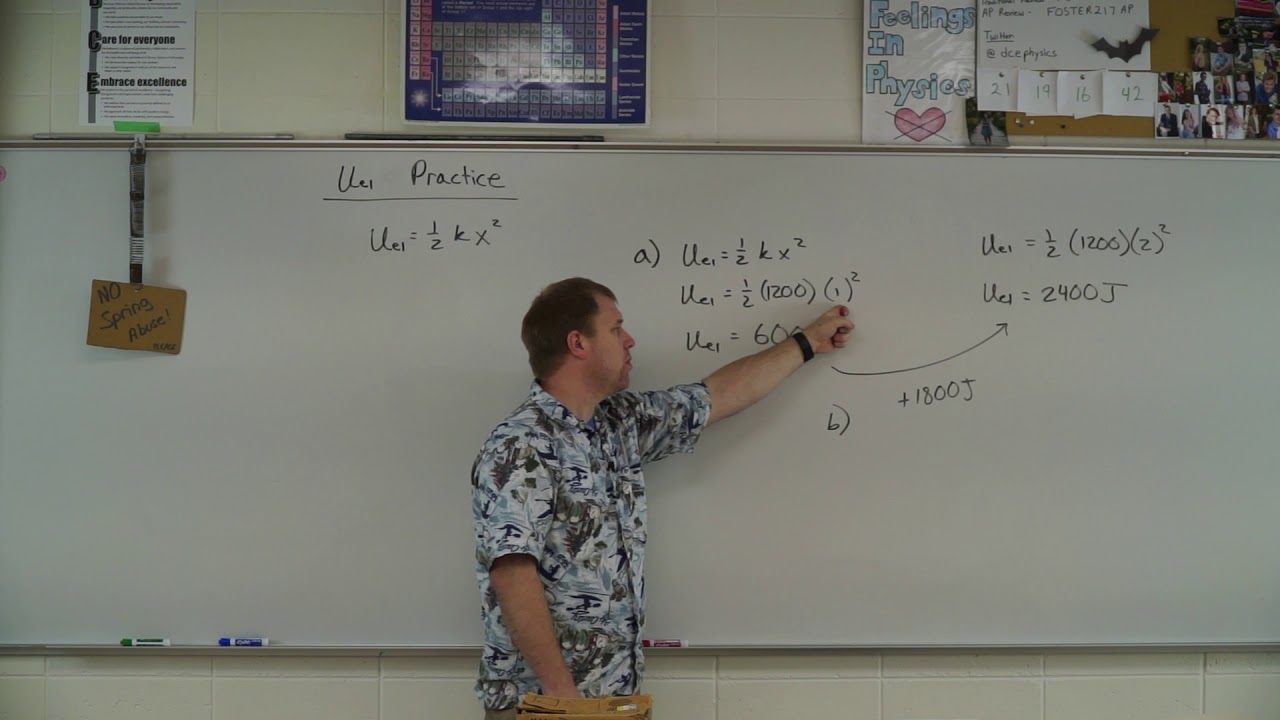 Elastic potential energy practice