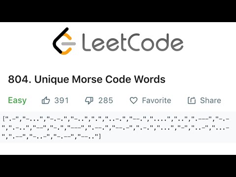 Unique Morse Code Words Leetcode Java