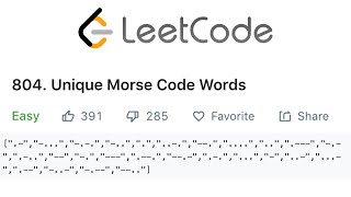 YouTube video 'LeetCode Unique Morse Code Words Solution Explained - Java'