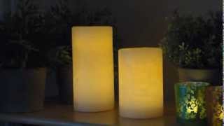 Batteridrivet Marmor vaxljus champagne med timer