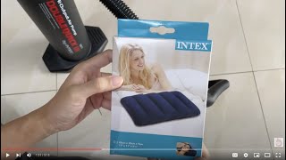 Intex Hi-Output Air Pump Double Quick III Inflate Blow Deflate Suck Demonstration + Intex Pillow