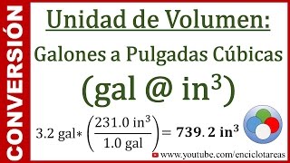 Convertir de Galones Estadounidense a Pulgadas Cúbicas (gal a in3)