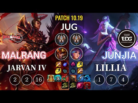 KT Malrang Jarvan IV vs EDG JunJia Lillia Jungle - KR Patch 10.19
