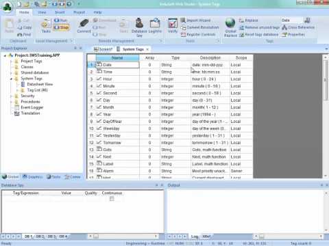 Indusoft Training – Screen Groups and Main Training Screens