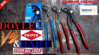 Doyle vs Knipex, Hart, and ChannelLock 10 Inch Water Pump Pliers New Harbor Freight Tools