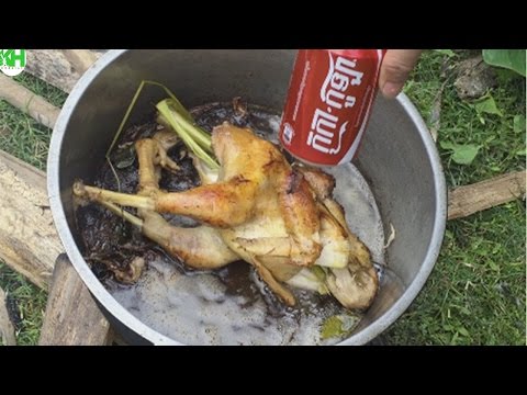 Roasted Chicken With Coca Cola and Banana Flower | How To Roasted Chicken in Cambodia