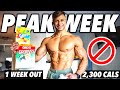 PEAK WEEK FULL DAY OF EATING TO GET SHREDDED | 1 Week Out 2,300 Cals