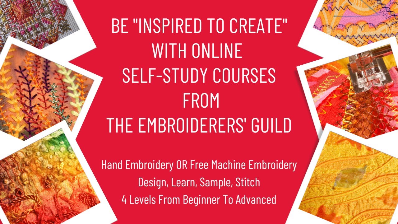 Learn embroidery and design with The Embroiderers' Guild unique self-study online courses.