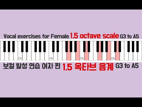 보컬 발성연습 피아노 스케일 1.5 옥타브 음계 여자 편 / vocal warm up exercises female piano scale 1.5 octave